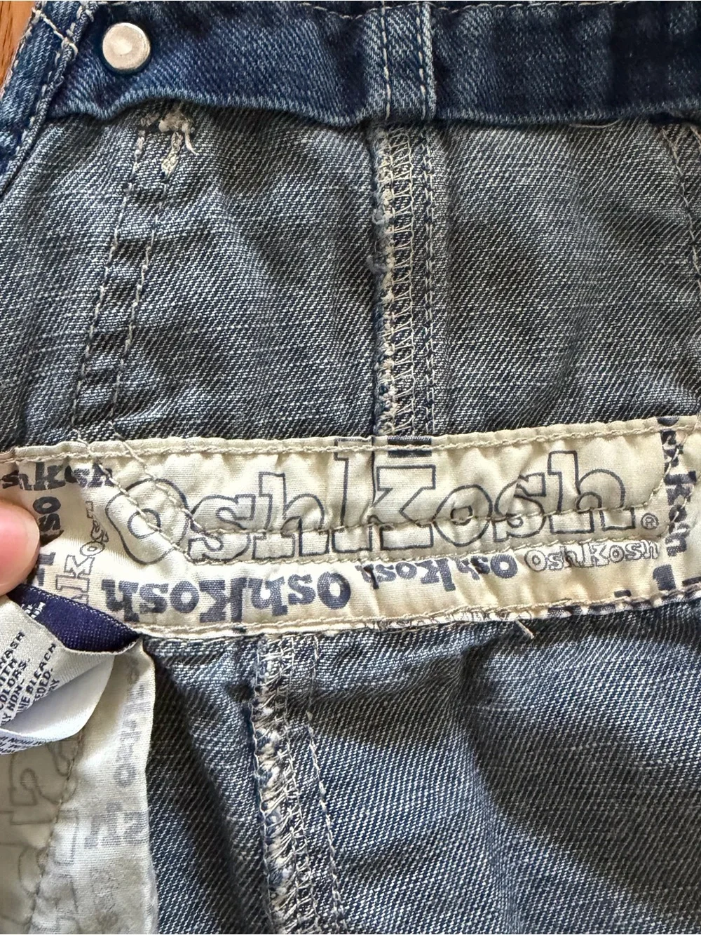 Vintage OshKosh B’gosh Blue Denim Baby Overalls 3 Mos Snap Crotch USA Era
